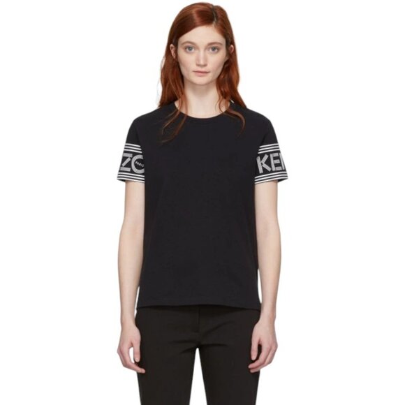Kenzo Sport Women’s T-Shirt M‎ Black Straight Fit Logo Tee Designer Casual Top - Picture 1 of 12